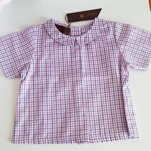 Gingham collar shirt